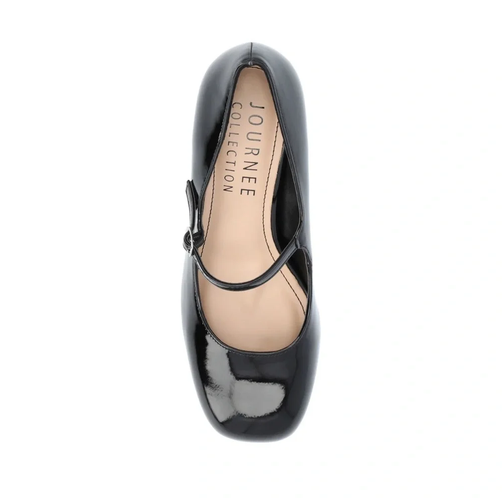 JOURNEE OKENNA MARY JANE PUMP HEELS IN  BLACK PATENT      US 7   … - Picture 6 of 16